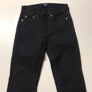 Black straight leg denim